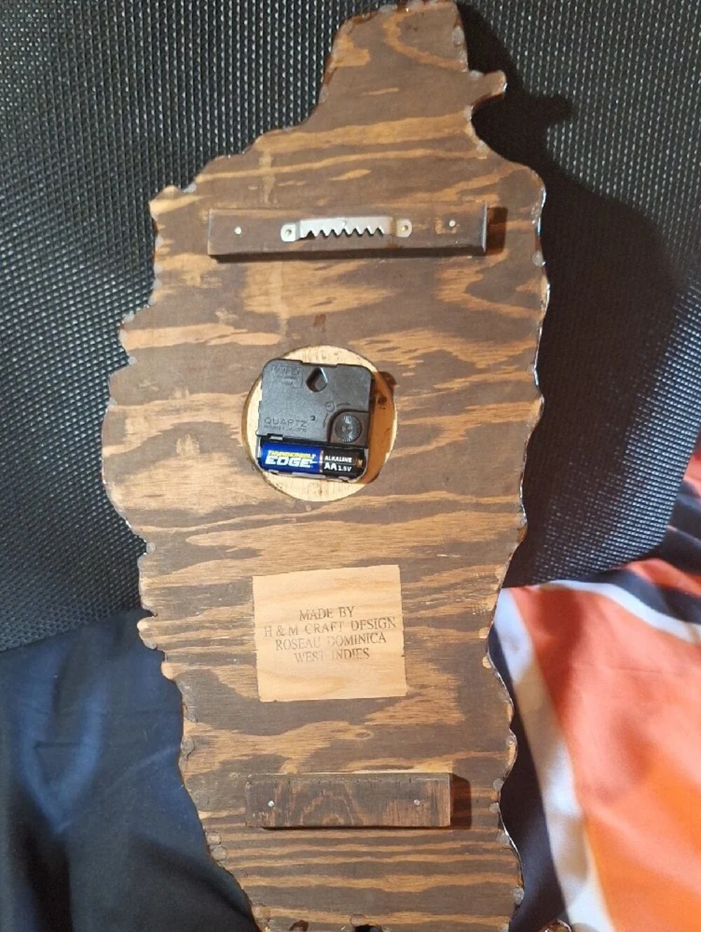 Vintage Artisan Dominica Wooden Wall Clock with Praying Hands